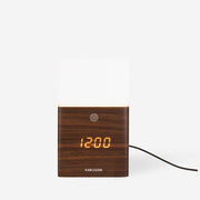 Alarm Clock Frosted Light LED - dark wood veneer-EMOH® ATELIER