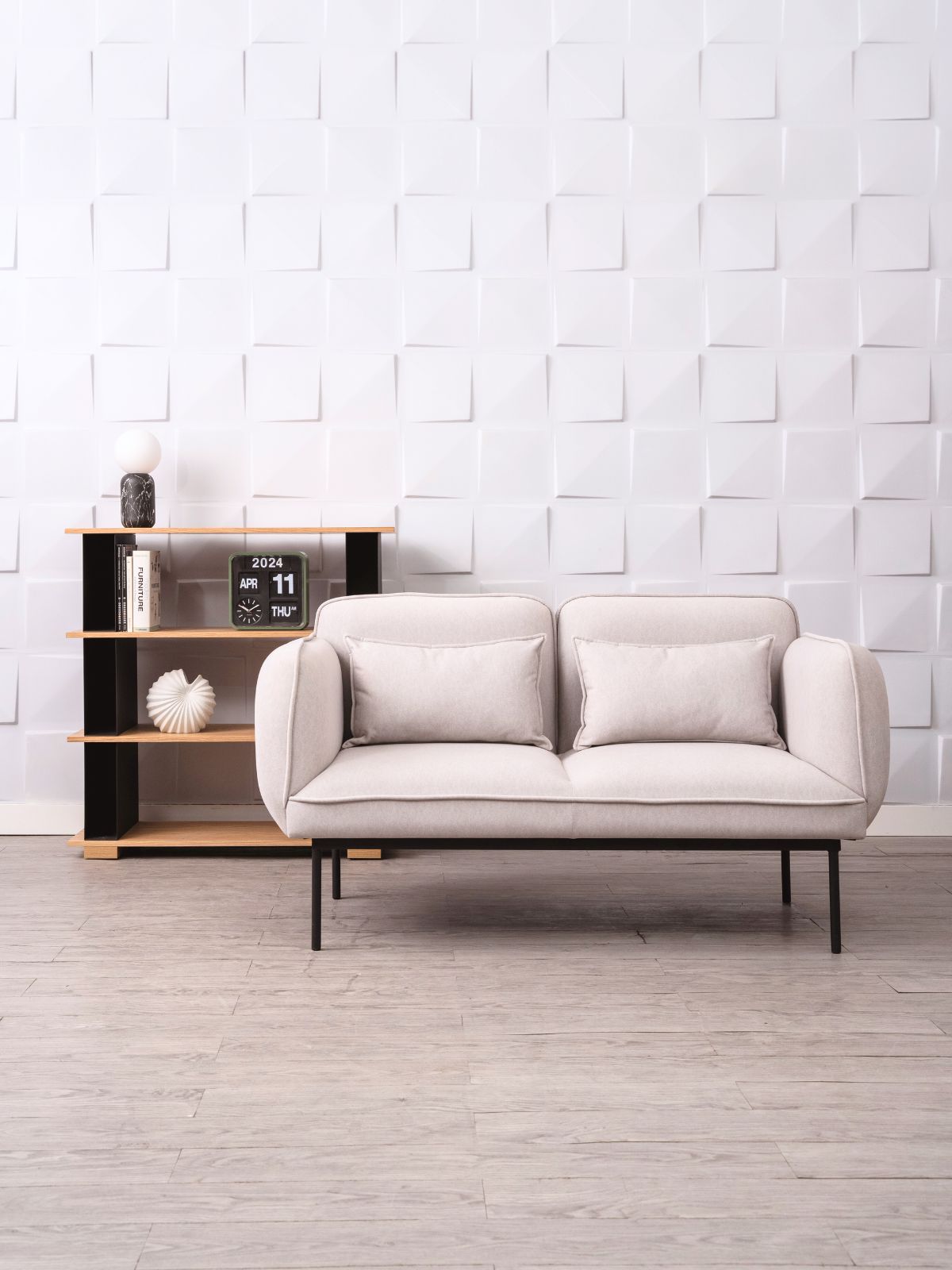 VEJLE Two-Seater-Sofa, Light Grey-EMOH® ATELIER