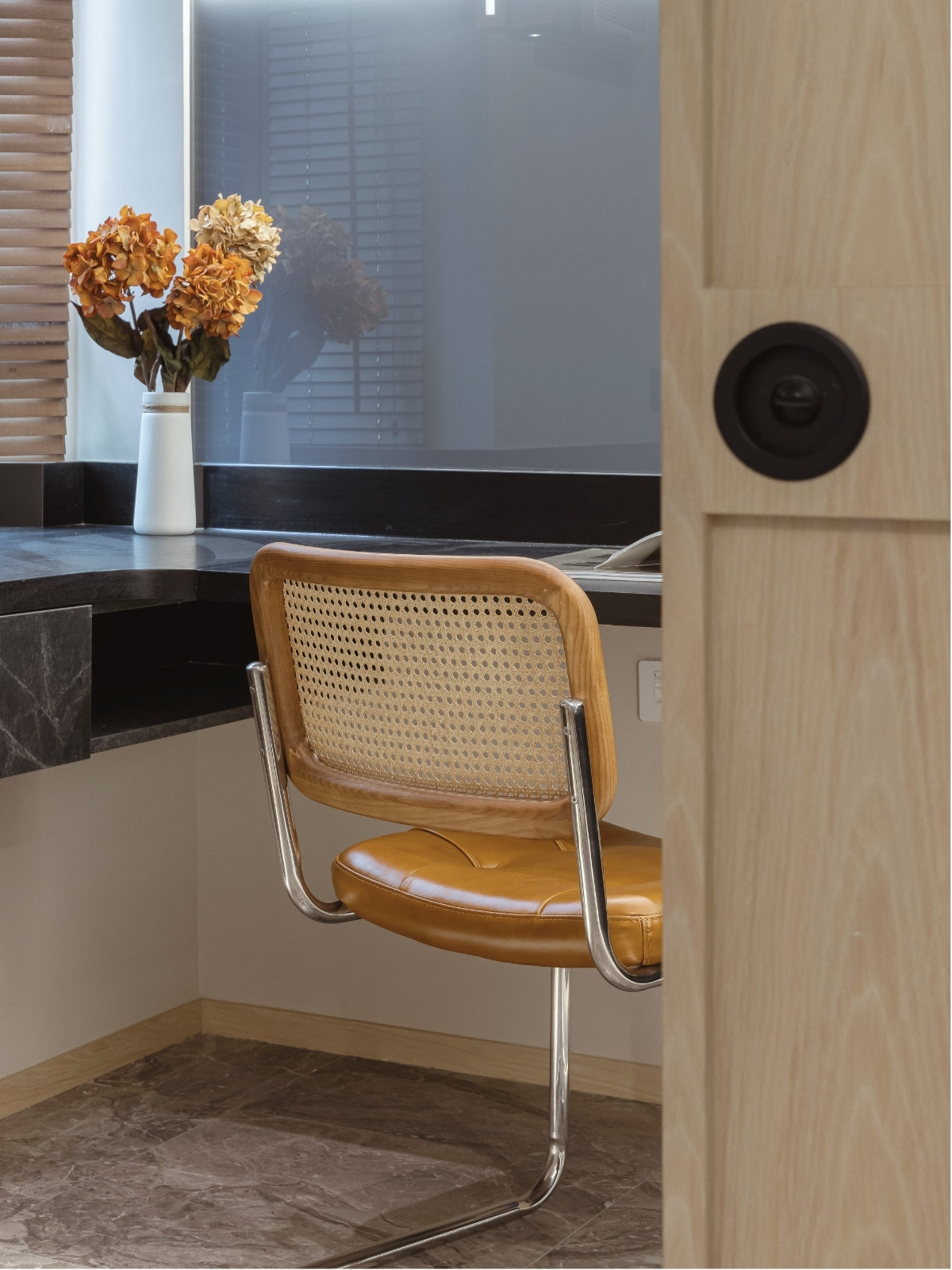 Nicolas Leather Chair, Brown-EMOH® ATELIER