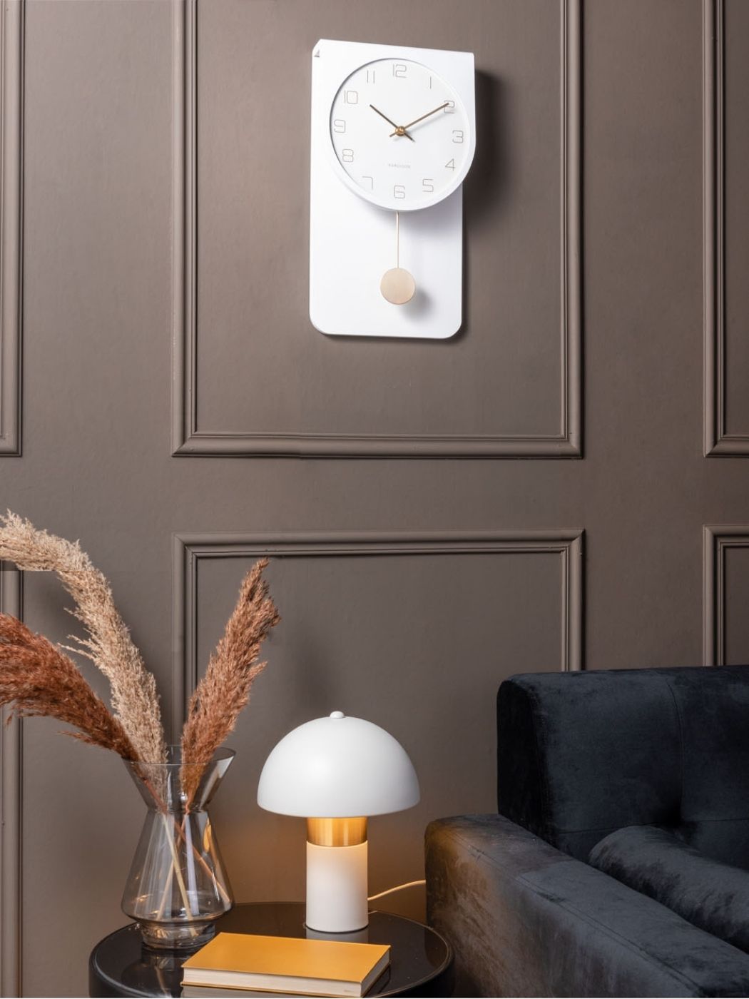 Wall Clock Casa Pendulum - White
