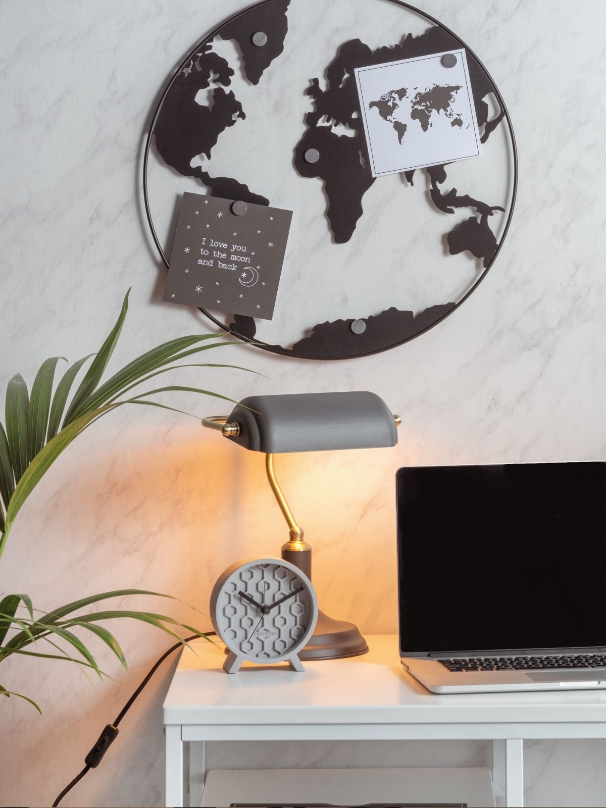 Table lamp Bank Iron Black W. Antique Gold-EMOH® ATELIER