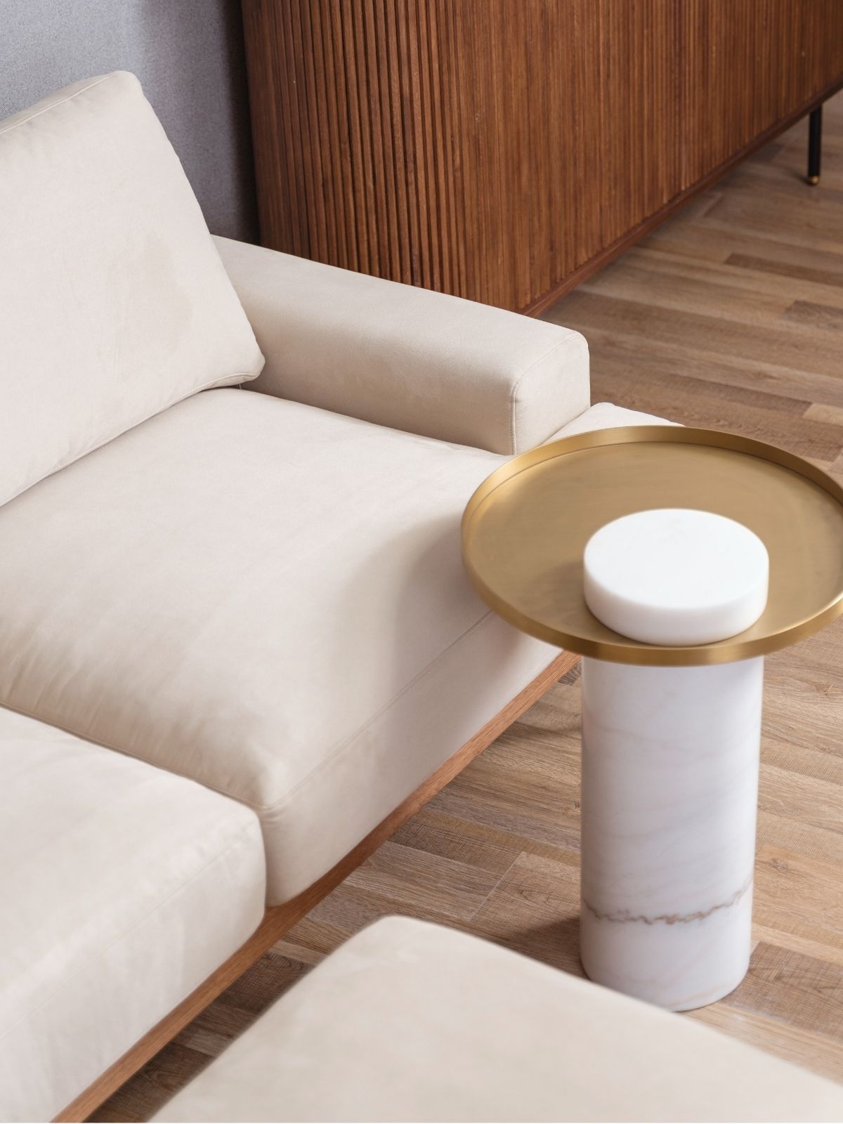NADINE L-Shape Sofa, Walnut-EMOH® ATELIER