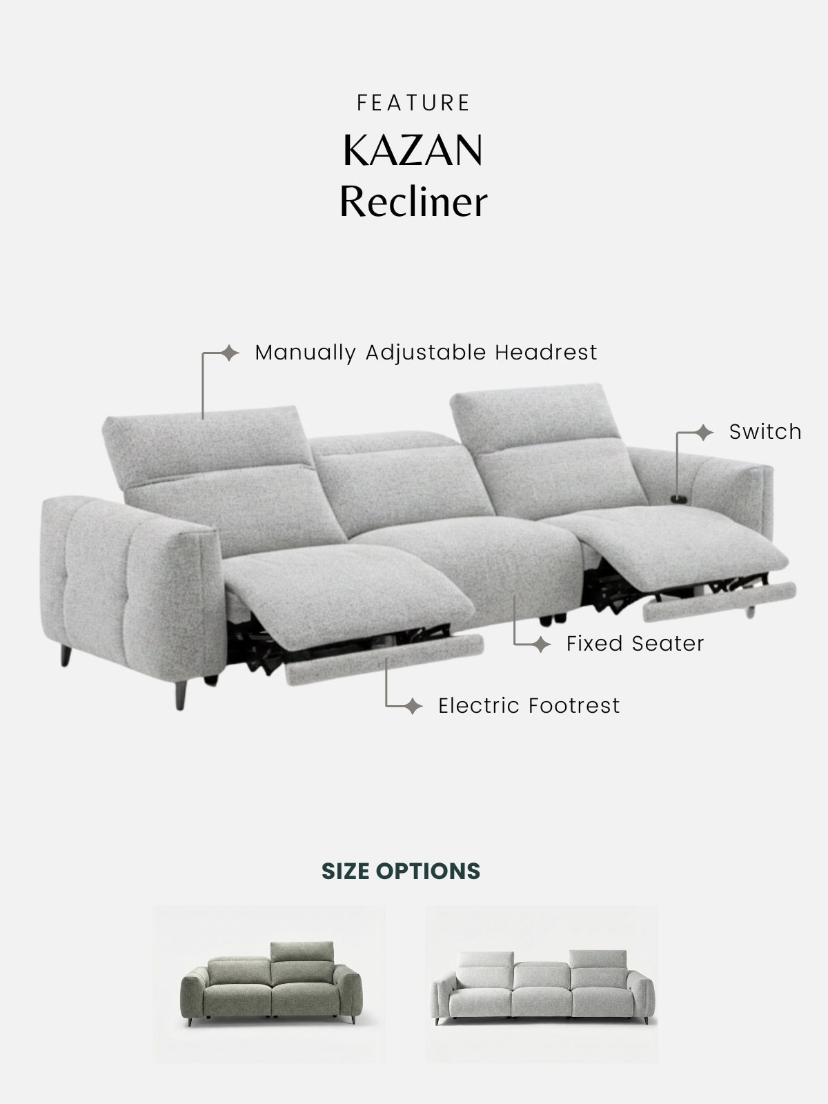 KAZAN 3-Seater Recliner