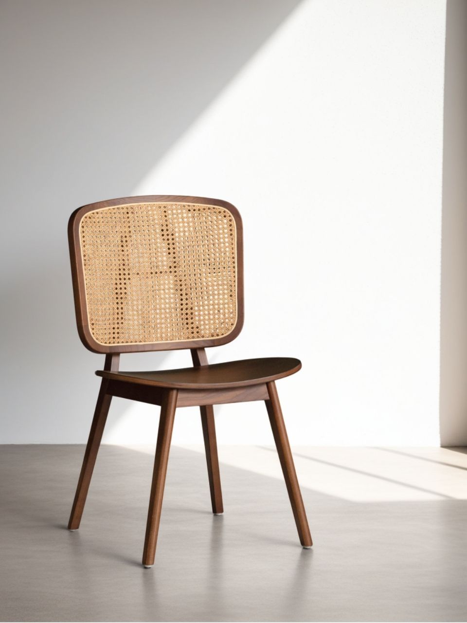 Willow Rattan Dining Chair, Walnut Brown