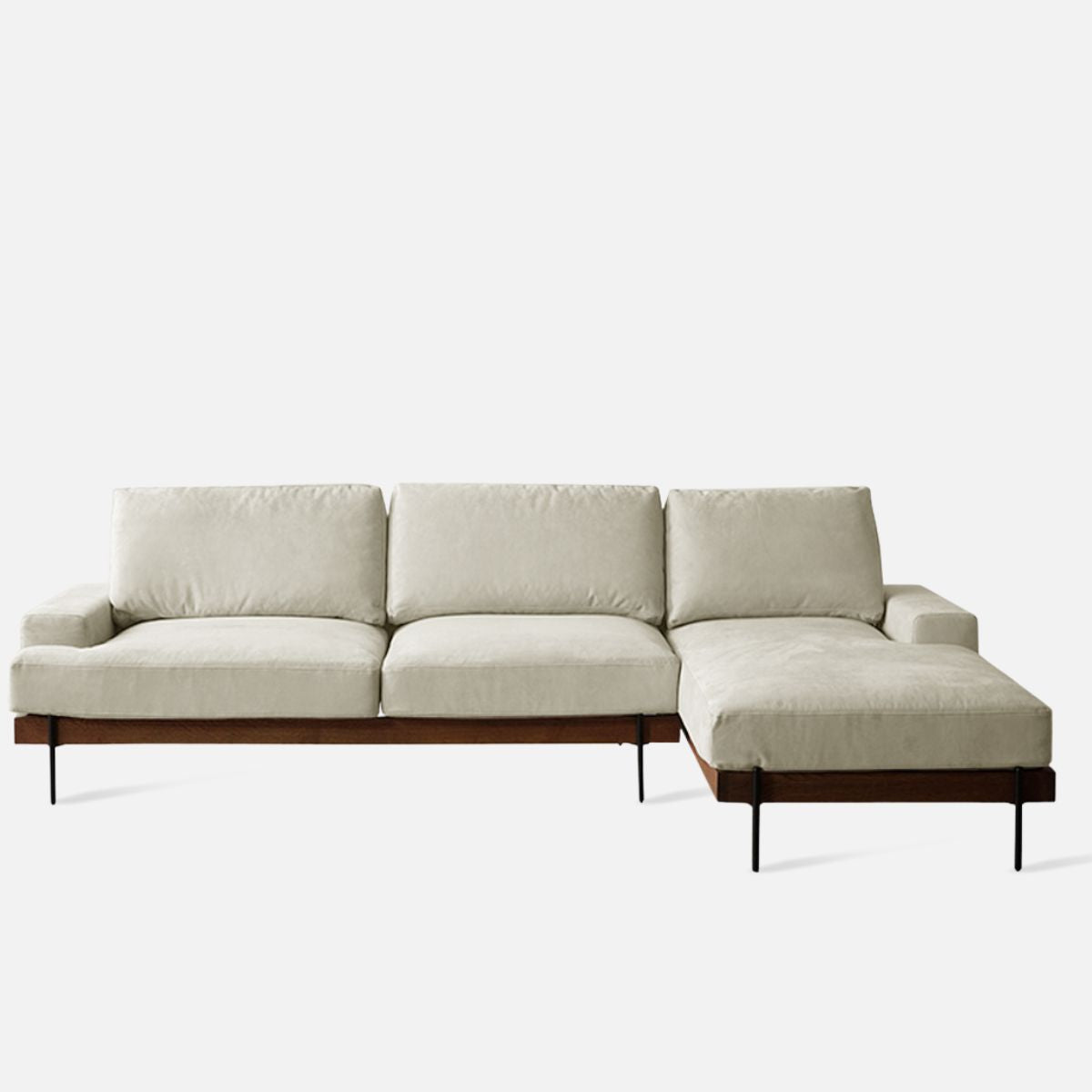 NADINE L-Shape Sofa, Walnut
