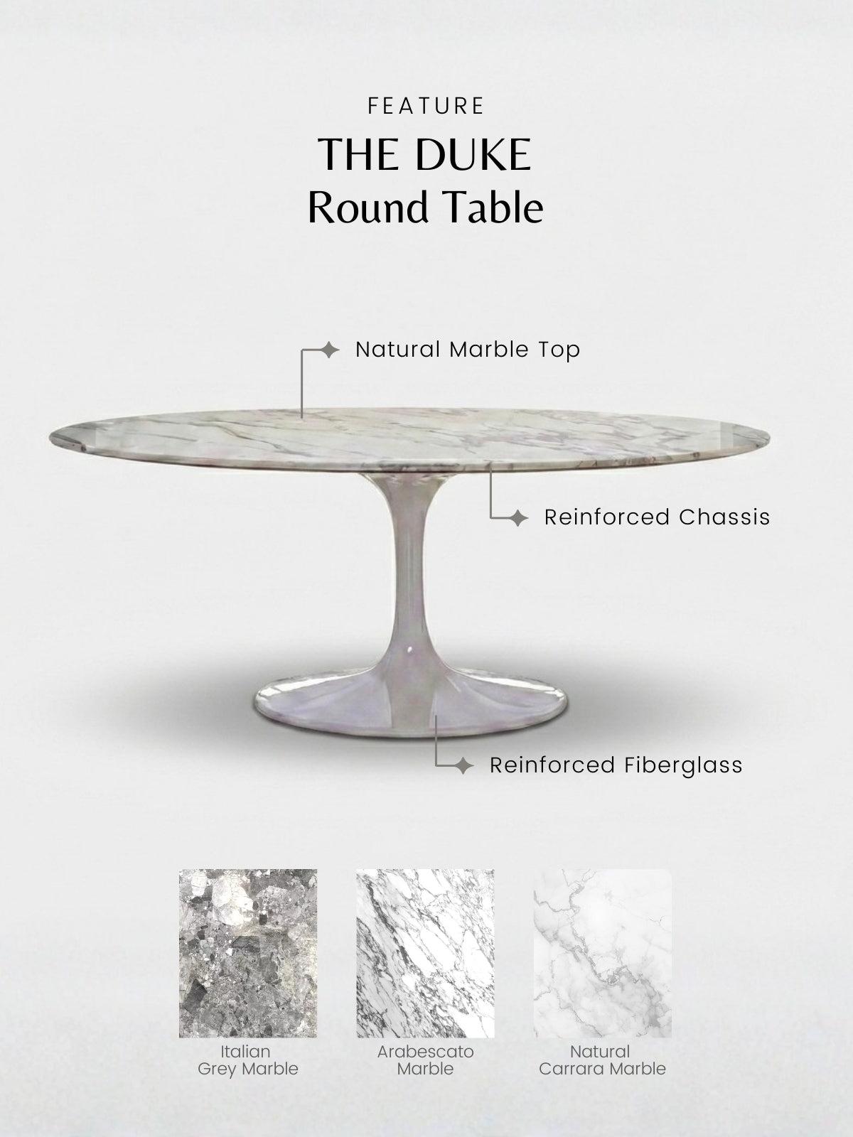 Tulip Oval Marble Table