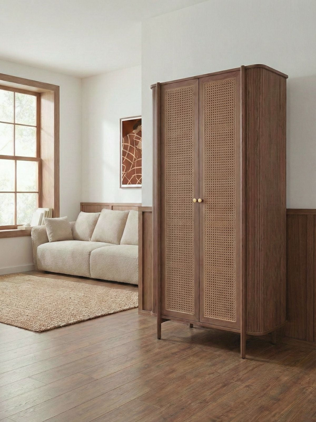 RIVO Rattan Tall Shelf