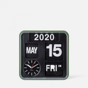 Wall clock Mini Flip green casing, black dial-EMOH® ATELIER