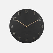 Wall clock Charm engraved numbers - Black-EMOH® ATELIER