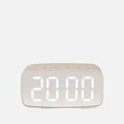 Alarm Clock Mirror LED Oval, Warm grey