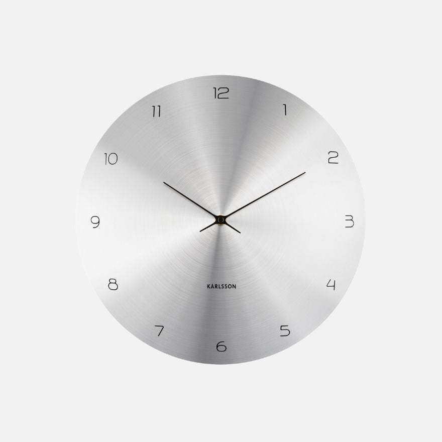 Wall Clock Dome Disc - Silver