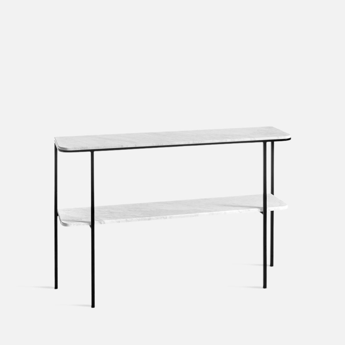 Two layer Sintered Stone Metal Shelf