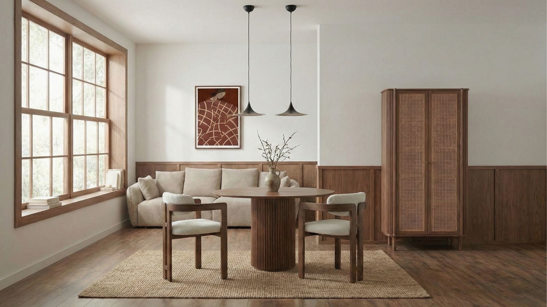 RIVO Rattan Tall Shelf