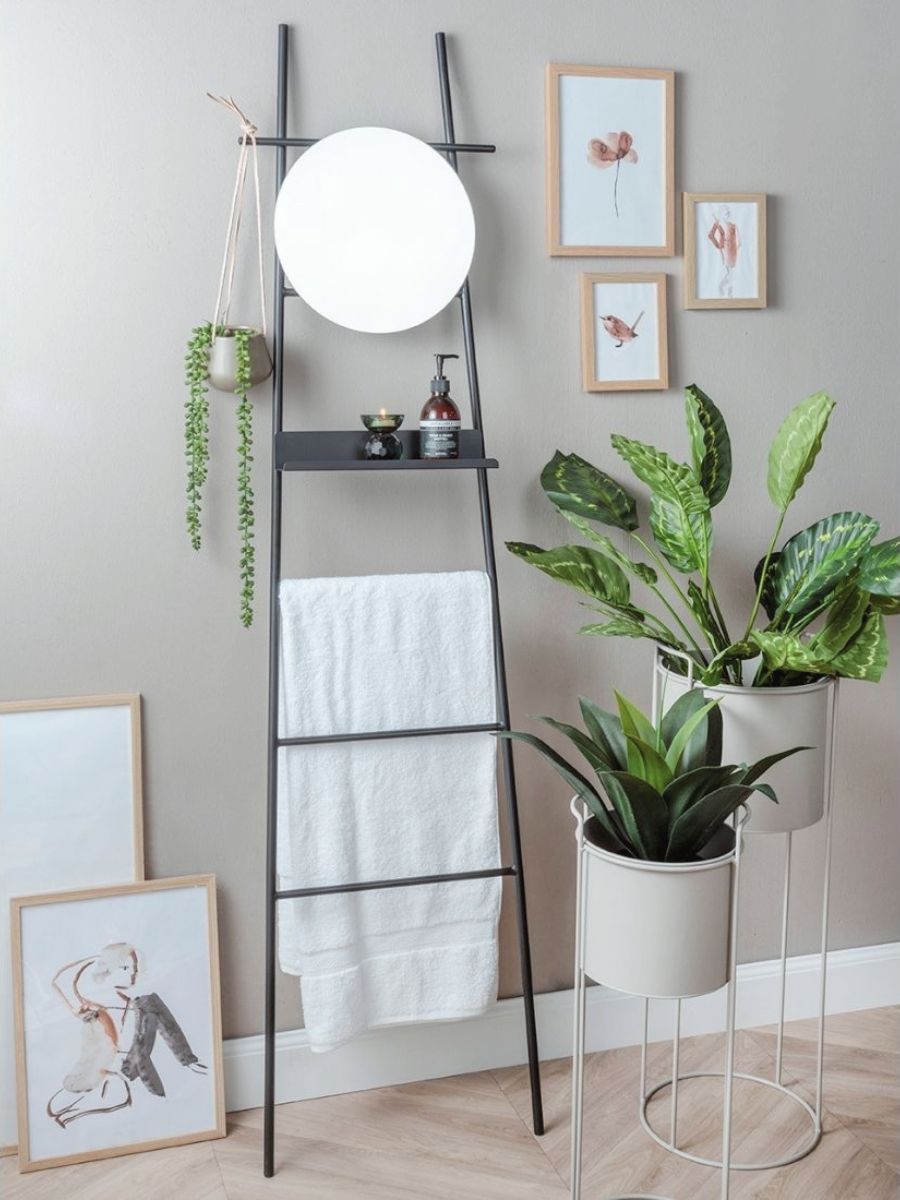 Wall Ladder Glint with Mirror Black-EMOH® ATELIER